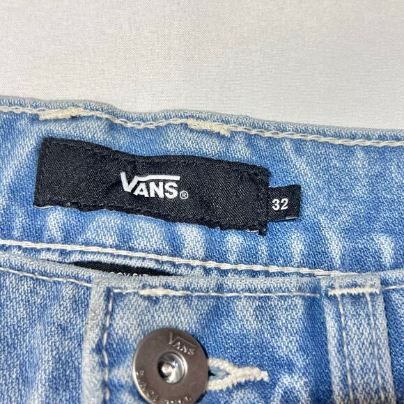 Vans Off the Wall Denim Jeans 32x29 Blue Wide Leg Baggy Loose Fit New - Picture 6 of 10